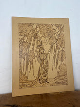 Load image into Gallery viewer, Based of the Vogue cherry blossom design an iconic magazine cover illustration from 1919 by artist Helen Dryden depicts a woman in a flowing dress in a nature scene, reminiscent of the Art Nouveau style.