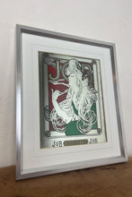 Load image into Gallery viewer, Beautiful Vintage Art Nouveau Mirror, Job Cigarette, Mucha Wall Art, French Advertising Picture