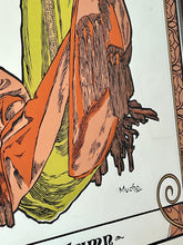 Load image into Gallery viewer, Vintage Art Nouveau mirror showing Alphonse Mucha's Autumn from his influential 1896 series, The Seasons.