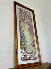 Load image into Gallery viewer, Beautiful Vintage Mucha Art Nouveau Mirror, La Dame De Camelias, Sarah Bernhardt Theatre Advertising, Lithograph Art, Wall Picture Signs