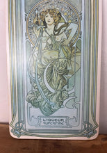 Load image into Gallery viewer, Beautiful vintage decorative cutting board featuring Alphonse Mucha's Art Nouveau design for Nectar, Liqueur Superfine.