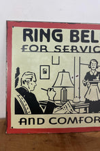 Load image into Gallery viewer, Vintage Metal "Ring Bell For Service" Sign, Home Bar Decor