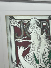 Load image into Gallery viewer, Beautiful Vintage Art Nouveau Mirror, Job Cigarette, Mucha Wall Art, French Advertising Picture