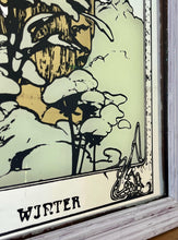 Load image into Gallery viewer, Vintage Mucha Winter Art Nouveau Mirror, Four Seasons, Art Nouveau Artwork, Collectible Piece, Vintage Home Decor, Wall Art, Lithograph