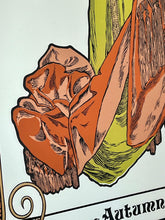 Load image into Gallery viewer, Vintage Art Nouveau mirror showing Alphonse Mucha's Autumn from his influential 1896 series, The Seasons.