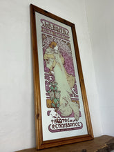 Load image into Gallery viewer, Beautiful Vintage Mucha Art Nouveau Mirror, La Dame De Camelias, Sarah Bernhardt Theatre Advertising, Lithograph Art, Wall Picture Signs