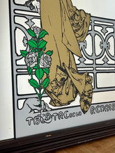 Load image into Gallery viewer, Wonderful Mucha art nouveau mirror featuring a glamorous theatre advertising piece in vivid matte colours, an elegant lady, and a fabulous backdrop.