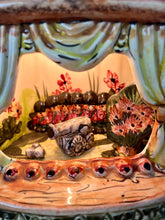 Load image into Gallery viewer, Vintage Ceramic Night Light Or Table Lamp, Designed As a Miniature Theatre Stage Diorama, Military Nutcracker Theme
