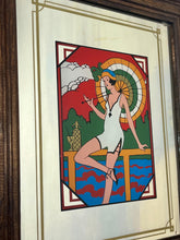 Load image into Gallery viewer, A beautiful Art Deco mirror is a popular decorative print that depicts a woman, sometimes referred to as a "flapper girl," in a 1920s aesthetic.