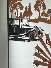 Load image into Gallery viewer, Vintage Art Mirror Au Revoir, Art Deco Fashion Illustration, French Vogue Artist George Barbier