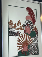Load image into Gallery viewer, Vintage Art Mirror Au Revoir, Art Deco Fashion Illustration, French Vogue Artist George Barbier