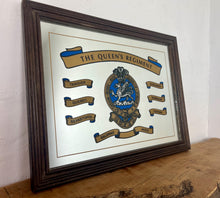 Load image into Gallery viewer, The regiment's badge, displayed prominently on the mirror, features a dragon upon a mount within the Garter, surmounted by the Plume of the Prince of Wales. Its motto was "Unconquered I Serve".