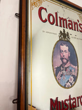 Load image into Gallery viewer, Vintage Mid-Century Colman's Mustard Pub Mirror, Royal Warrant, King George V, British History, Advertising Picture