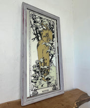 Load image into Gallery viewer, The design is stunning, featuring a glamorous lady wearing a long white shawl against a winter backdrop of trees and plants with a snowy finish. The border is equally impressive with stars and gold infill, hints of gold, and a winter mark in a lovely font.