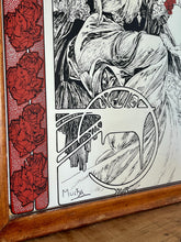 Load image into Gallery viewer, Vintage Alphonse Mucha Art Nouveau Mirror, Christmas Noel 1903 Picture, Advertising Piece