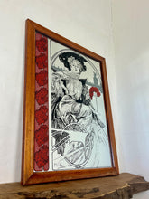 Load image into Gallery viewer, Vintage Alphonse Mucha Art Nouveau Mirror, Christmas Noel 1903 Picture, Advertising Piece