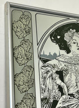Load image into Gallery viewer, Vintage Alphonse Mucha Art Nouveau Mirror, Christmas Noel 1903 Picture, Beautiful Advertising Piece