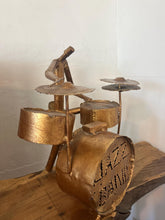 Load image into Gallery viewer, Joyful Set Of Large, Handcrafted Metal Folk Art Sculptures Of A Jazz Band, Decorative Art Piece