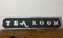 Load image into Gallery viewer, It features hand-painted or printed lettering with a bold font, often in contrasting colors like the black and silver/cream shown. The edges are sometimes aged by hand to enhance the vintage look.