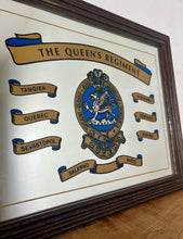 Load image into Gallery viewer, The regiment's badge, displayed prominently on the mirror, features a dragon upon a mount within the Garter, surmounted by the Plume of the Prince of Wales. Its motto was "Unconquered I Serve".