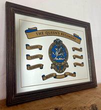 Load image into Gallery viewer, The regiment's badge, displayed prominently on the mirror, features a dragon upon a mount within the Garter, surmounted by the Plume of the Prince of Wales. Its motto was "Unconquered I Serve".