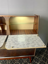 Load image into Gallery viewer, This stylish piece of furniture is a vintage mid-century modern (MCM) bureau and drinks cabinet, often attributed to the maker Hubbinet.