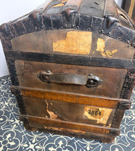 Load image into Gallery viewer, Antique Victorian 19th Century Dome Trunk, Steamer Sea Chest