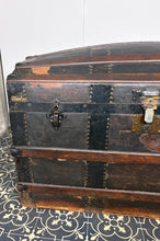Load image into Gallery viewer, Antique Victorian 19th Century Barrel Dome Trunk, Steamer Travel Sea Chest