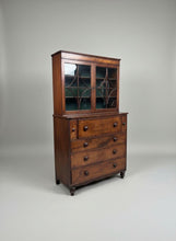 Load image into Gallery viewer, Beautiful Georgian Mahogany Inlaid Secretaire Bookcase, Classic 18th Century British Furniture Desk Design