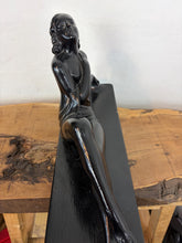 Load image into Gallery viewer, Mid Century Art Deco Lady Figure Ebonised Statue