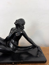 Load image into Gallery viewer, Mid Century Art Deco Lady Figure Ebonised Statue