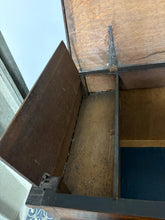 Load image into Gallery viewer, North Country regional antique: The "Mule Chest" Configuration: The upper rows feature faux (dummy) drawer fronts. The top planked lid lifts open like a traditional coffer or blanket box, while only the lower drawers are fully functional.
