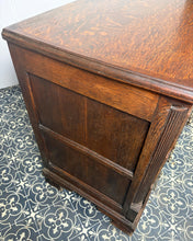 Load image into Gallery viewer, North Country regional antique: The "Mule Chest" Configuration: The upper rows feature faux (dummy) drawer fronts. The top planked lid lifts open like a traditional coffer or blanket box, while only the lower drawers are fully functional.