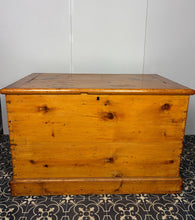 Load image into Gallery viewer, Antique 19th Century Large Victorian pine trunk Blanket box