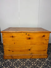 Load image into Gallery viewer, Antique 19th Century Large Victorian pine trunk Blanket box