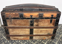 Load image into Gallery viewer, Antique Victorian 19th Century Barrel Dome Trunk, Steamer Travel Sea Chest