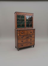 Load image into Gallery viewer, Beautiful Georgian Mahogany Inlaid Secretaire Bookcase, Classic 18th Century British Furniture Desk Design
