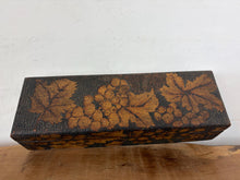 Load image into Gallery viewer, Antique Pyrography Wood Keepsake Jewellery Box – Folk Art Grape & Vine Motif, Circa early 1900, Flemish Art movement