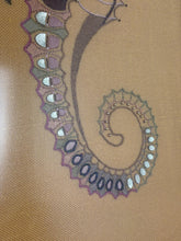 Load image into Gallery viewer, Large Vintage Embroidered Seahorse Wall Art – Bohemian Framed Mid-Century Kitsch, Coastal Art