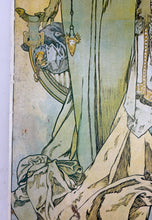 Load image into Gallery viewer, Stunning 1930’s Vintage Alphonse Mucha "Leslie Carter" Art Nouveau Lithograph Poster