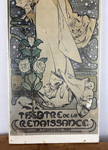 Load image into Gallery viewer, Rare 1930s Vintage Alphonse Mucha La Dame aux Camélias Lithograph Poster, Art Nouveau