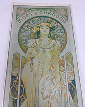 Load image into Gallery viewer, Vintage 1930s Art Nouveau, Moët & Chandon "Grand Crémant Impérial" Mucha Advertising Sign