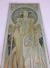 Load image into Gallery viewer, Vintage 1930s Art Nouveau, Moët & Chandon "Grand Crémant Impérial" Mucha Advertising Sign