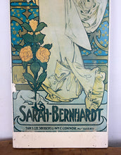 Load image into Gallery viewer, Vintage Alphonse Mucha Art Nouveau Lithograph On Board – Sarah Bernhardt (c. 1930s) French Picture