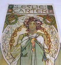 Load image into Gallery viewer, Stunning 1930’s Vintage Alphonse Mucha "Leslie Carter" Art Nouveau Lithograph Poster