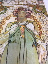 Load image into Gallery viewer, Stunning 1930’s Vintage Alphonse Mucha "Leslie Carter" Art Nouveau Lithograph Poster