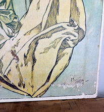 Load image into Gallery viewer, Stunning 1930’s Vintage Alphonse Mucha "Leslie Carter" Art Nouveau Lithograph Poster