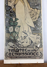 Load image into Gallery viewer, Rare 1930s Vintage Alphonse Mucha La Dame aux Camélias Lithograph Poster, Art Nouveau