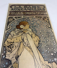 Load image into Gallery viewer, Rare 1930s Vintage Alphonse Mucha La Dame aux Camélias Lithograph Poster, Art Nouveau