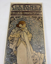 Load image into Gallery viewer, Rare 1930s Vintage Alphonse Mucha La Dame aux Camélias Lithograph Poster, Art Nouveau